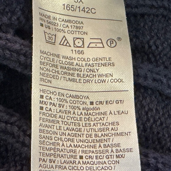 Old Navy 3X Cardigan Chunky Cable Knit Button Front Classic Old Money Preppy - Picture 8 of 8